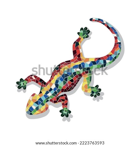 Beautiful colorful lizard. Vector illustration
