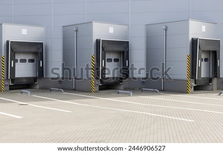 Similar – Image, Stock Photo Industrial area with level crossing