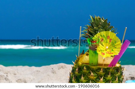 tropical drinks on the beach