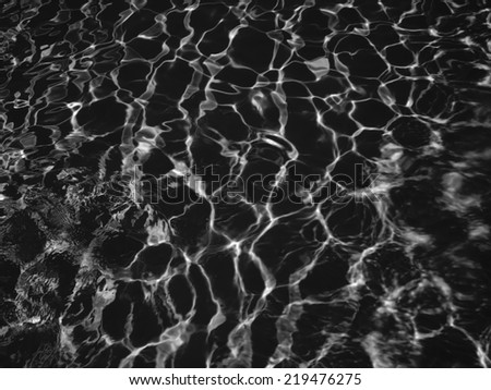 Art of water in the swimming pool with a wave. B&W , black and white