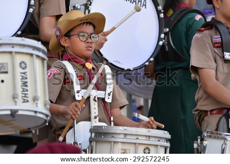 Udonthani Thailand - July 1 , 2015 : Marching Band Show by Scouts in ...