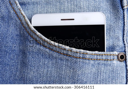Mobile phone in Jeans pocket