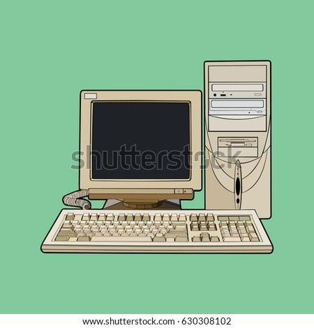 Old Nineties Computer Vector
