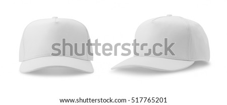 White baseball cap isolated on white background. front and side views. Foto stock © 