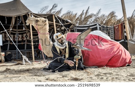 Similar – Foto Bild Beduine sitzen auf dem Gipfel eines hohen Felsens in Ägypten