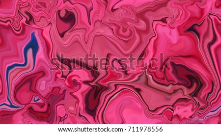 Liquid seamless vector marble pattern on abstract pink blue watercolor background. Art paint imitation natural marmoreal stone texture with floyd waves and swirl shaped as organic caustic illustration