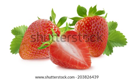 Strawberry horizontal composition isolated on white background as package design elements