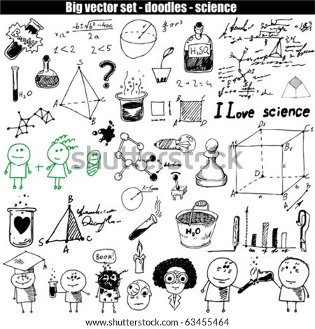 vector set - doodles - science