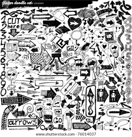 super doodle set - doodles - arrows