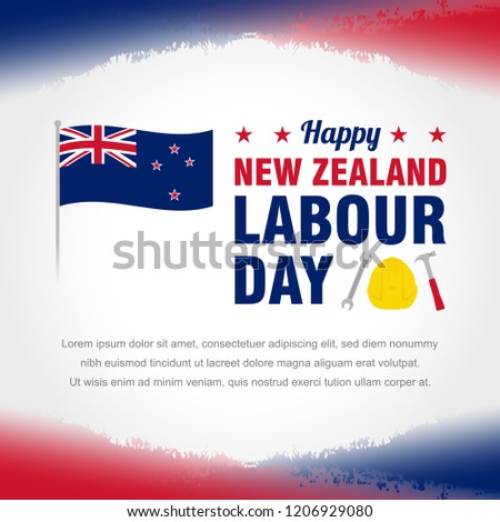 Happy Labour Day in New Zealand Vector Design Illustration