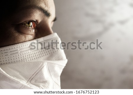 Women with safety mask from coronavirus. Covid 19 alpha, beta, gamma, delta, lambda, mu, omicron, deltacron, flurona variants outbreak around the world