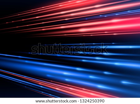 Sparkling blurry trail with imitation of movement and speed. Supersonic dynamic background. Light effect