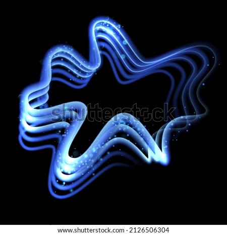 Blue shimmering sound wave. Beat and equalizer. Portal