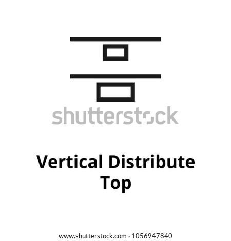 Vertical Distribute Top Line Icon