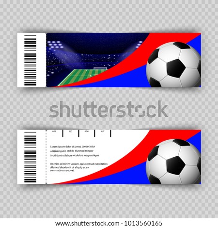 EURO 2024 vector football ticket layout template set with barcode. Front, back flyer side isolated on gray. Euro 2024 football cup editable promotion material for web, print. Soccer world sport event