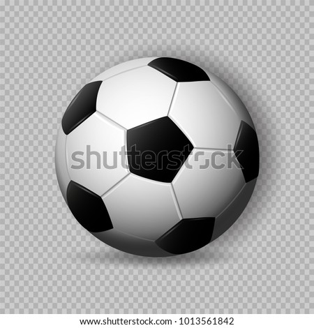 eps10 vector 3d football ball isolated on transparent background with reflection. Editable sport poster for web print. Euro 2024 uefa advertising banner template.Copa America.Sports event presentation