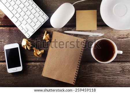 Table with business tools
