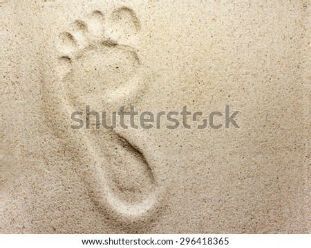 Foot imprint on sand
