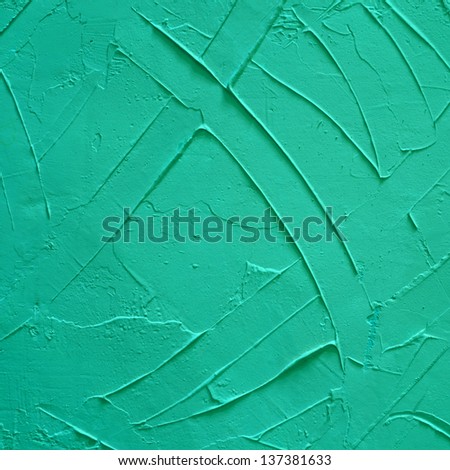 Grain green paint concrete wall grunge background or texture