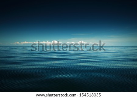Beautiful seascape evening sea horizon and sky. Tranquil scene. Natural composition of nature.