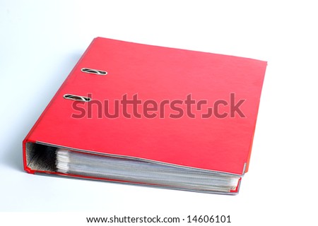 Red File Folder, Ring Binder, White Background Stock Photo 14606101 ...