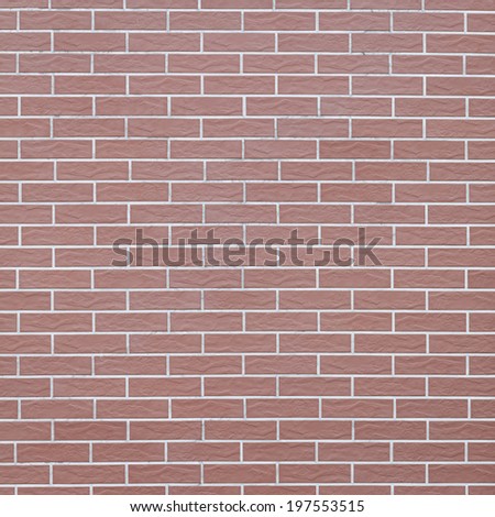 Architecture. Closeup of red brick wall as background texture or pattern. Square format.