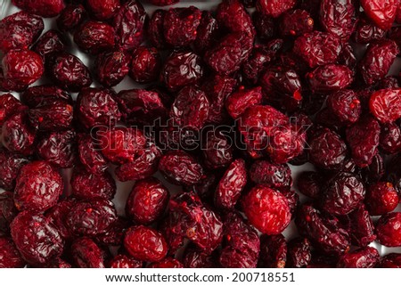 Healthy food organic nutrition. Dried cranberries cranberry fruit as background