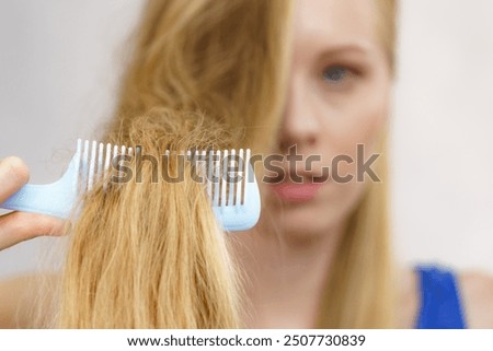 Image, Stock Photo Teen girl with tangled hairs