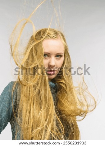 Similar – Image, Stock Photo Hair flying around
