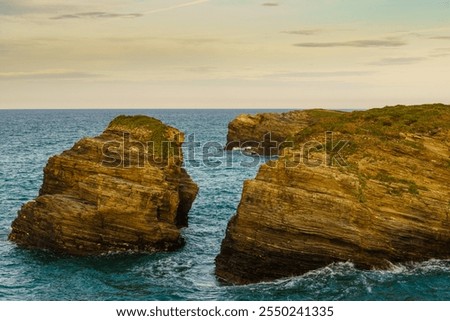 Similar – Image, Stock Photo Coastal landscape. Las Playas Natural Monument. Valverde. El Hierro. Canary Islands. Spain.