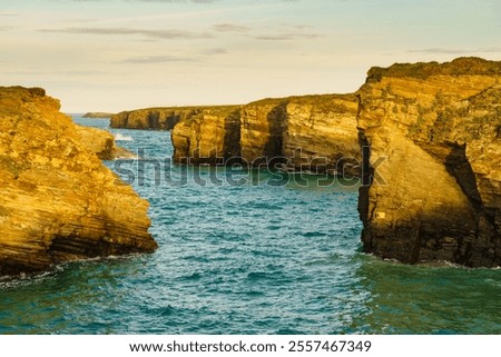 Similar – Image, Stock Photo Coastal landscape. Las Playas Natural Monument. Valverde. El Hierro. Canary Islands. Spain.