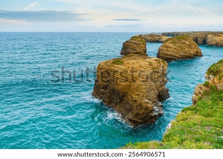 Similar – Image, Stock Photo Coastal landscape. Las Playas Natural Monument. Valverde. El Hierro. Canary Islands. Spain.