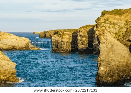 Similar – Image, Stock Photo Coastal landscape. Las Playas Natural Monument. Valverde. El Hierro. Canary Islands. Spain.