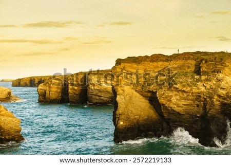 Similar – Image, Stock Photo Coastal landscape. Las Playas Natural Monument. Valverde. El Hierro. Canary Islands. Spain.