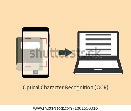 Optical Character Recognition (OCR) application from books vector