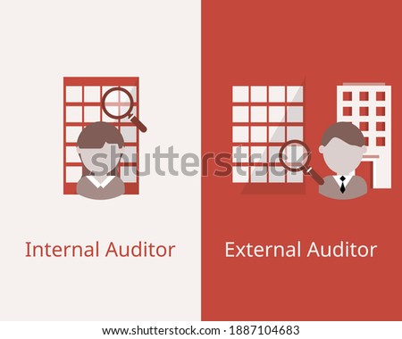 internal auditor VS external auditor vector