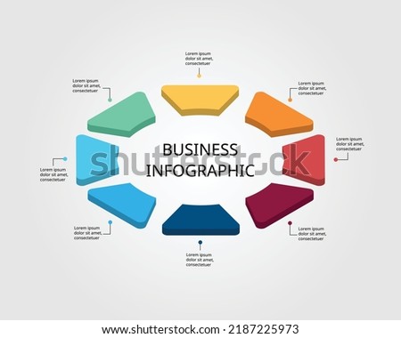 step chart template for infographic for presentation for 8 element