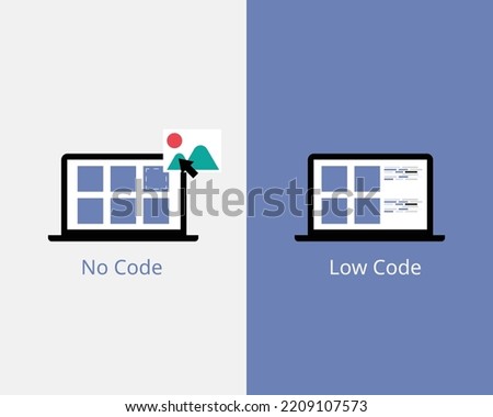 compare the difference of low code and No Code Development Platform 