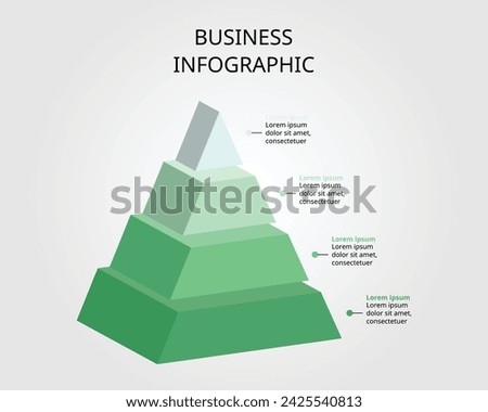 pyramid chart template for infographic for presentation for 4 element