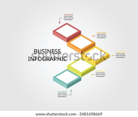 timeline ladder level for infographic presentation template with 5 element for banner