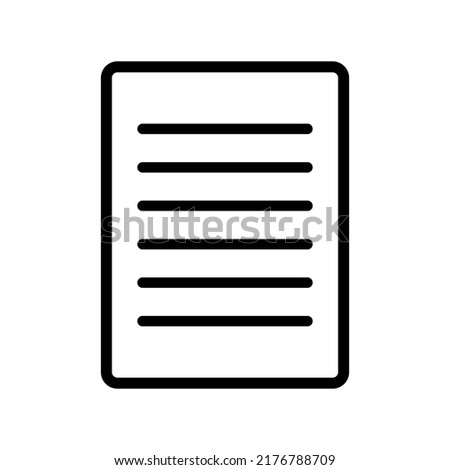 Document icon. File, text document, a sheet of paper document. symbol outline for modern websites and mobile app UI designs