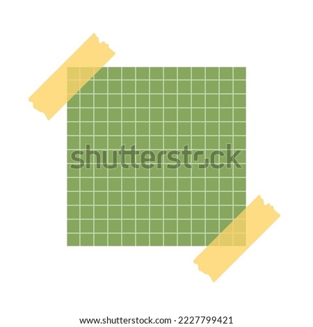 Cute Green Pattern Note icon blank document text symbol, sticker for school elements decoration vector illustration isolated on white background
