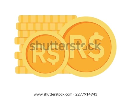 Real money currency icon clipart in vector Brazil money free download for business, finance, web site interface, infographic decoration elements vector illustration