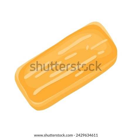 Kastengel is Traditional Indonesian Cheese Cookies Biscuit for Eid Al Fitr Flat Doodle Icon Logo. Cartoon vector illustration isolated on white background