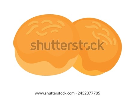 Indonesian Traditional Cookie with Pineapple Jam Inside for Eid Al Fitr Flat Doodle Icon Logo. Cartoon vector illustration isolated on white background