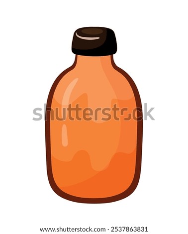 Cute Iced Thai Tea in Bottle Drink and Beverage Graphic Illustration Isolated