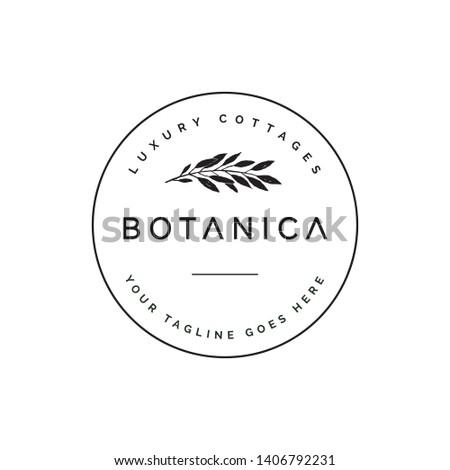 botanica logo with the concept of nature, leaves, classics with a circular touch Zdjęcia stock © 