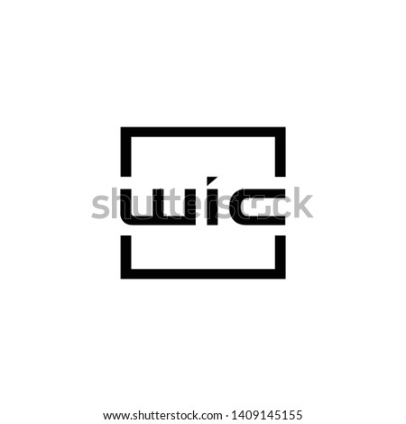 wic logo, wood and technology company brand identity, simple and futurisctic Zdjęcia stock © 