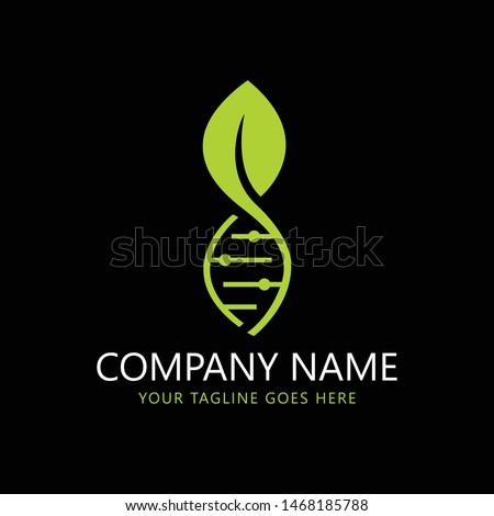 Abstract biotechnology water leaf dna drop logo design. green energy, medicine, science, technology, laboratory, electronics logotype vector icon. - Vector