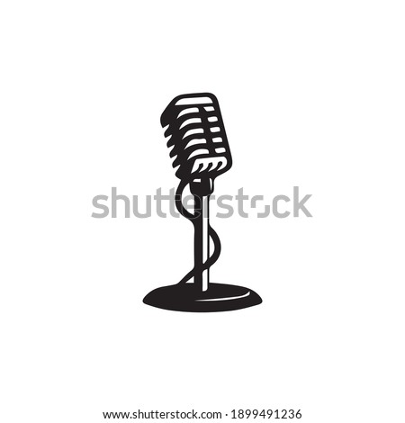 Radio microphone. Radio day vector solid icons